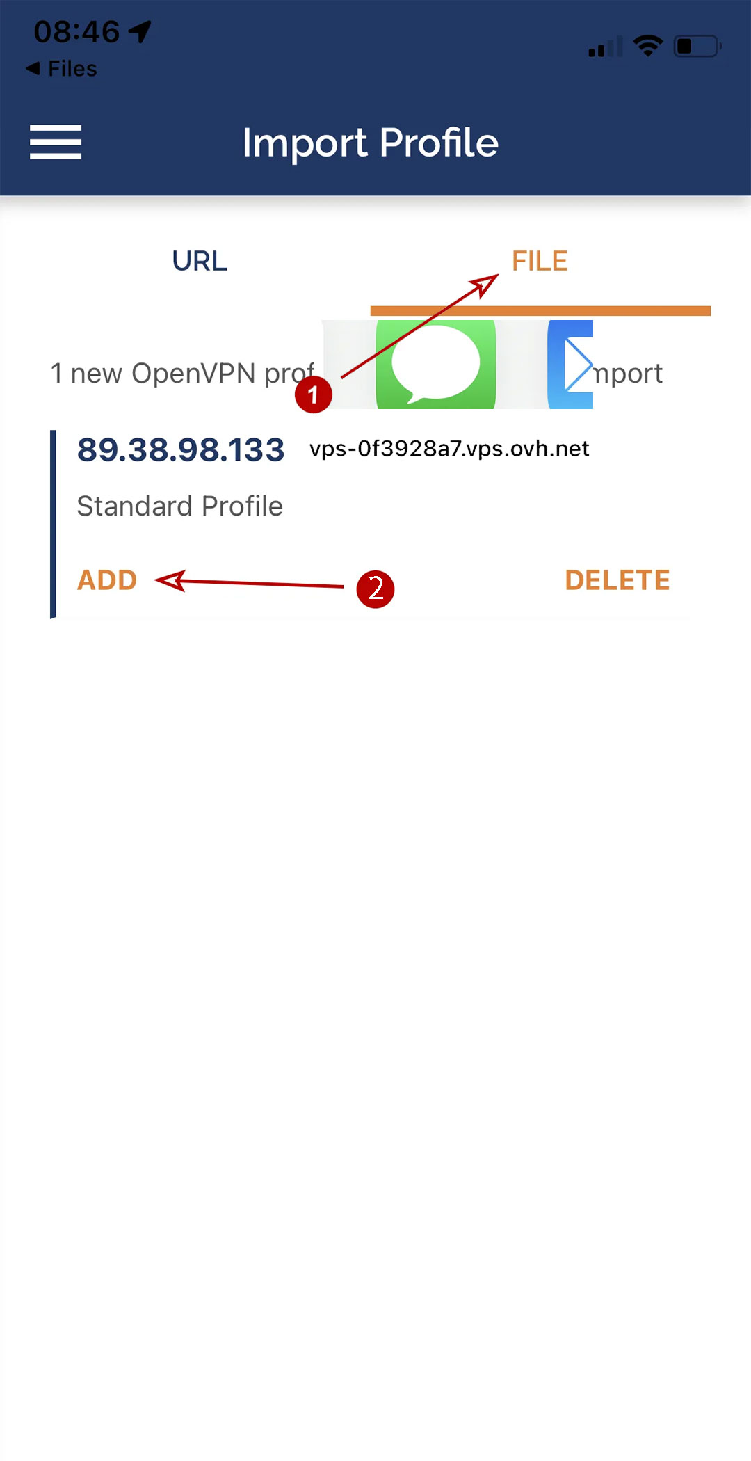بارگزاری فایل در openVpn